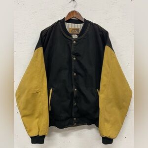 Vintage ID International Denim Black Denim Lined Stadium Jacket, Size XXL